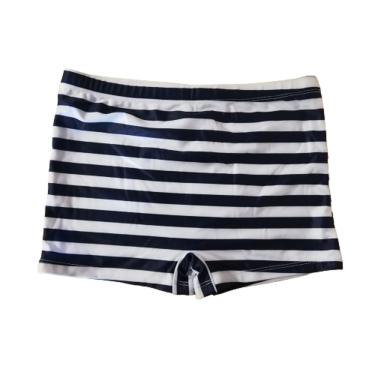 Imagem de Sunga Infantil Listrada Azul & Branca 6 Anos - Basic +