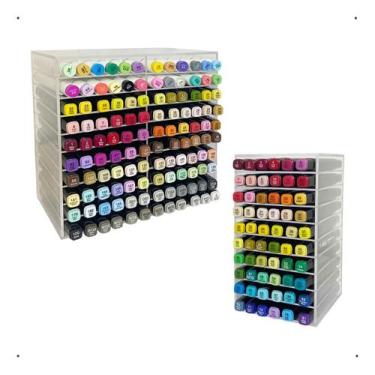 Imagem de Kit Organizador De Canetinhas Suporte 120 E 60 Coloridas - Akria desig