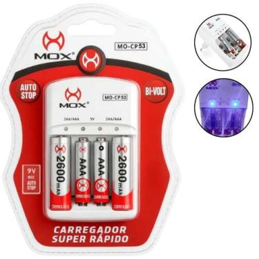 Imagem de Carregador eficiente rápido para pilhas recarregáveis - Rick Imports