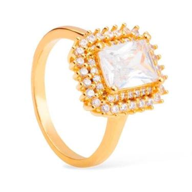 Imagem de Anel Dourado Solitário com Zircônia - Kozlo, Unica, 20