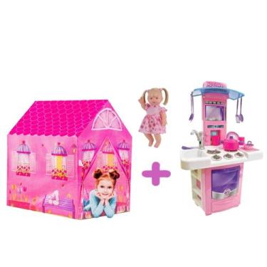 Imagem de Kit Sonho de Princesa Bebê Elisi Minha Casinha e Big Cozinha - DM Toys