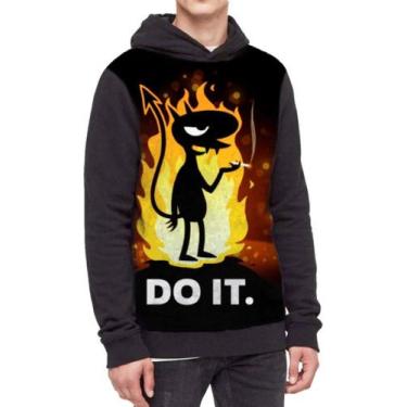 Imagem de Moletom Com Capuz Lucifer Luci Desencanto Ref:616 - smoke, Preto, P