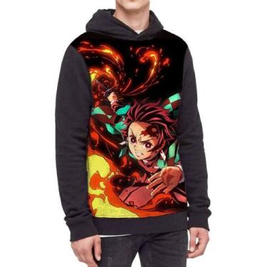 Imagem de Moletom Com Capuz Kimetsu No Yaiba Ref:801 - smoke, Preto, GG