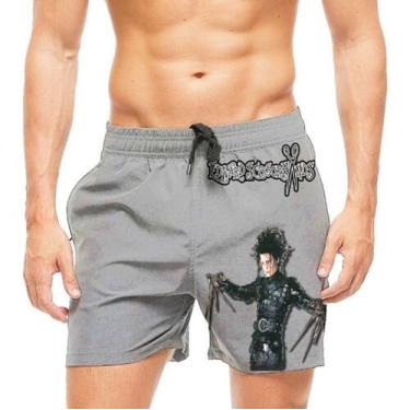 Imagem de Short Praia Shorts Banho Edward Mãos De Tesoura 324 - smoke, Preto, GG