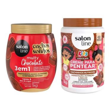 Imagem de Chocolate Salon Line Kit com Creme de Pentear e Creme Multy, Rotina Ca