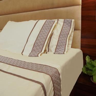 Imagem de Conjunto de lençóis California King 100% algodão egípcio, 1000 fios de algodão de fibra longa, lençóis de cetim grosso Cal King, bolso profundo de 45,7 cm, algodão ultramacio e respirável - lençóis