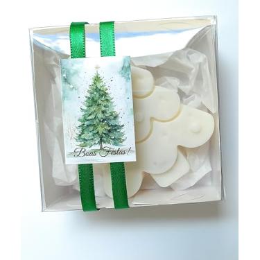 Imagem de Vela Aromática de Natal - Lembrancinha Vela árvore de Natal (Fita verde)