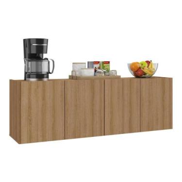 Imagem de Balcão De Cozinha Suspenso 4 Portas Multimóveis Mp2167 Rustic Rustic -