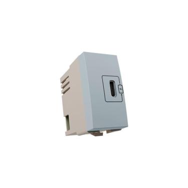 Imagem de Módulo Tomada Carregador Usb-c Margirius Sleek Colors 2a 10W Cinza