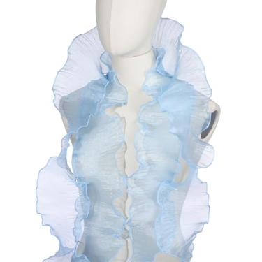 Imagem de PATIKIL Guarnições de renda com babados, 5 metros de tecido de organza retrô, acabamento de tule decorativo, borda de renda com babados para costura faça você mesmo, bolsa de vestido para aparar