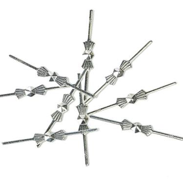 Imagem de H&D HYALINE & DORA H&D 300 peças clipes de gravata borboleta cromados clipes de borboleta de metal para fixação de cristais, cristais de lustre, lâmpada, cristal de luz de teto (33 mm, prata)