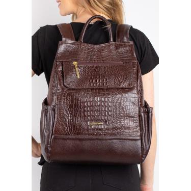 Imagem de Mochila antifurto de couro croco Suelen
