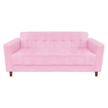 Imagem de Sofá 3 Lugares Arezzo Suede Rosa Bebê