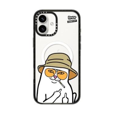 Imagem de CASETIFY Capa Impact para iPhone 16 Plus [RipNDip Colab / 4X Testada contra quedas de grau militar/Proteção contra quedas de 2,5 metros/Compatível com Magsafe] - Nermal S Thompson - Preto transparente