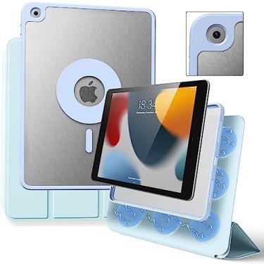 Imagem de Marasone Capa magnética inteligente para iPad 10.2 para iPad 9ª 8ª 7ª geração, capa protetora destacável com suporte para lápis, hibernar/despertar automática (azul)