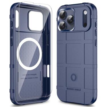 Imagem de LABILUS Capa protetora tática resistente ao desgaste magnética resistente a quedas de 2,4 m Rugged Shield para MagSafe compatível com iPhone 17 Pro Max (6,9 polegadas) - azul marinho