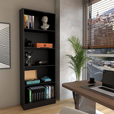 Imagem de Estante para Livros Alexa 4 Prateleiras Preto - Panorama Móveis