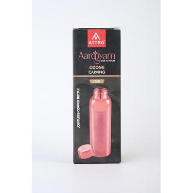 Imagem de Attro -OZONE-Aarogyam Back To the Roots - Acabamento de cultivo 1000 ml (1L) - Garrafa de água de cobre sem juntas de designer