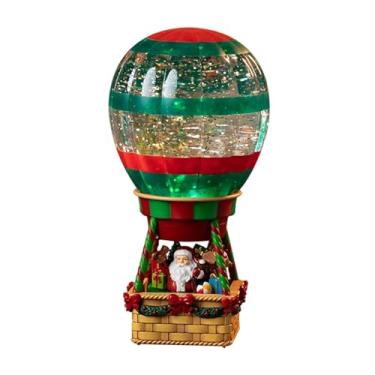 Imagem de Generic Globo de Neve em Forma de Balão de Ar Quente, Estatueta Decorativa Fofa para as Festas, Ideal para Prateleiras, Lareira ou Mesa, Papai Noel