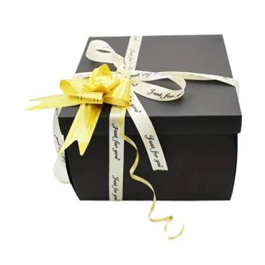 Imagem de predolo Caixa de Presente de Cinco Camadas com Fita, Criativa, Reutilizável, para Lanches, álbuns de Fotos, Batons, Chocolates, Brincos E Aniversários, preto