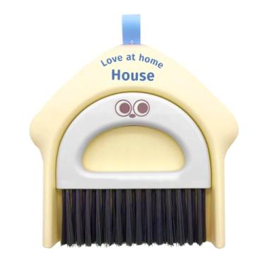 Imagem de Conjunto pequeno de pá e vassoura, mini bandeja de pó portátil com conjunto de escovas de limpeza para mesa de casa, sofá, escritório, teclados, cuidados domésticos de animais de estimação