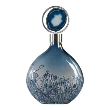 Imagem de Uttermost Garrafa de vidro iridescente azul céu alto Rae 18 1/2"