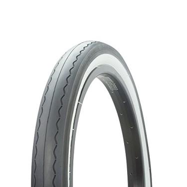 Imagem de Fenix Pneu de bicicleta Slick Tread 20 x 2,125, serve para aros de bicicleta S-2 Schwinn, (preto/branco)