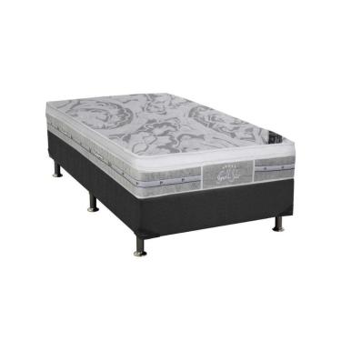 Imagem de Cama Box Solteiro: Colchão Molas Pocket Ensacadas Castor Slx Grand Plush + Base Gray(88X188)