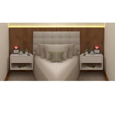 Imagem de PAR MESA CABECEIRA MDF 40cm COM GAVETA TELESCÓPICA 2CS40 - FJ DECOR