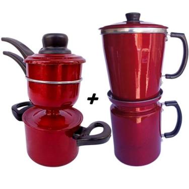Imagem de Kit café + cuscuz combo cafeteira italiana e cuscuzeira individual - R