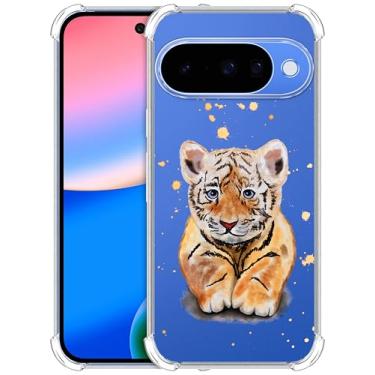 Imagem de GlamCase Capa transparente para Google Pixel 10 - lindo design de tigre de bebê impresso à prova de choque capa traseira de TPU transparente designer para Pixel 10