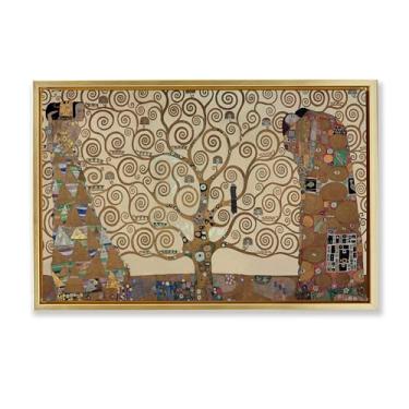 Imagem de Stupell Industries A Árvore da Vida Klimt Brown emoldurada arte de parede em tela flutuante, design por Gustav Klimt, 21 x 31