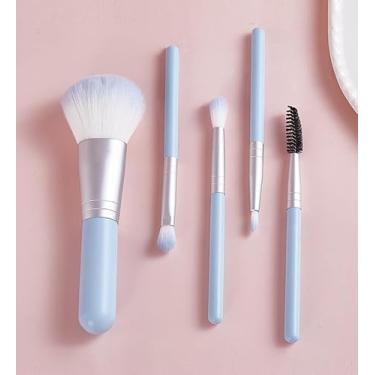 Imagem de Conjunto de 5 peças de pincéis de maquiagem – Aplicação perfeita para base, blush e sombra, cerdas veganas, design adequado para viagens