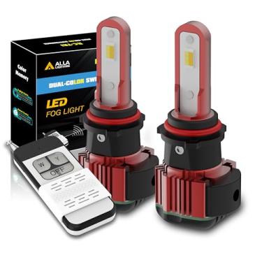 Imagem de Alla Lighting Luzes de neblina LED Switchback PSX26W 12278, lâmpadas DRL com controle remoto, 6000K branco/3000K amarelo interruptor fácil de duas cores, Xtreme super brilhante