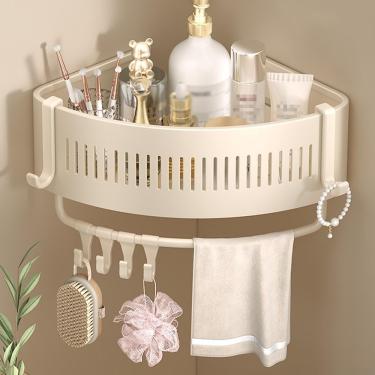 Imagem de Prateleira De Canto Para Chuveiro, Suporte De Canto Para Chuveiro, Prateleiras Para Chuveiro, Prateleiras Para Banheiro, Suporte De Canto Para Chuveiro, Organiz, Single Layer With Pole, One Size