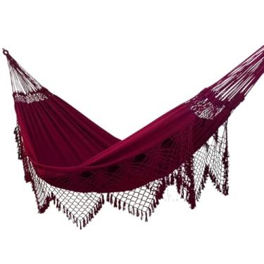 Imagem de Rede de Dormir e Descanso Safira Casal Extra Algodão (Vinho)