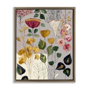 Imagem de Stupell Industries Playful Assumptions Folhagem Marrom Emoldurado Tela Flutuante Arte de Parede Design por Annabelle Hall, 78 x 63 cm