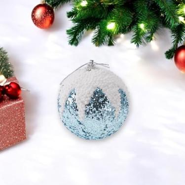 Imagem de Generic 1 peça de enfeites de bolas de Natal redondas espuma glitter azul 8 cm