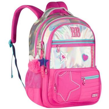 Imagem de Mochila de costas e de bordo 17,5 Holo Shine Rebecca Bonbon - rosa
