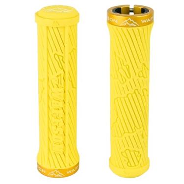 Imagem de WFS Mapa Mundial MTB Lock-on Grips - Grampo Único Ergonômico Antiderrapante Mountain Bike Grips - Amortecimento de Vibração Conforto para Trilha, Enduro, Downhill - Amarelo