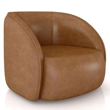 Imagem de Poltrona Para Sala Orgânica 90cm Zion M22 Sintético Caramelo - Mpozenato