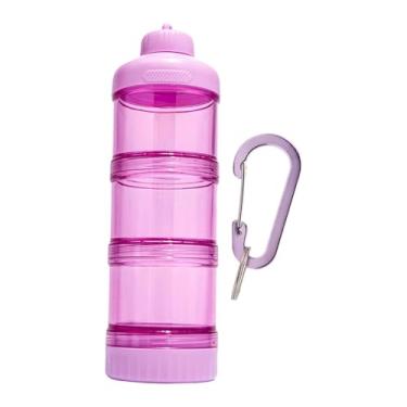 Imagem de Fxzqgnh Recipiente para Proteína em Pó com Gancho Mosquetão, Presente Ideal para Entusiastas Do Fitness, Rosa, Tamanho real