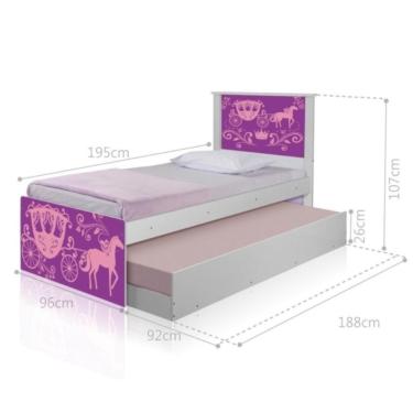 Imagem de Bicama Juvenil Adesivada Carruagem Princesa