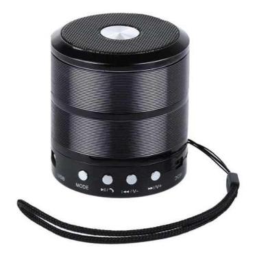 Imagem de Mini Caixa Caixinha Som Portátil Bluetooth Mp3 Fm Sd Usb 887 Preta