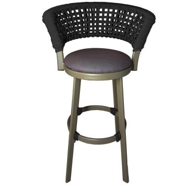 Imagem de 3 Banqueta Giratória Em Alumínio Balcão Jardim, Edícula Preto