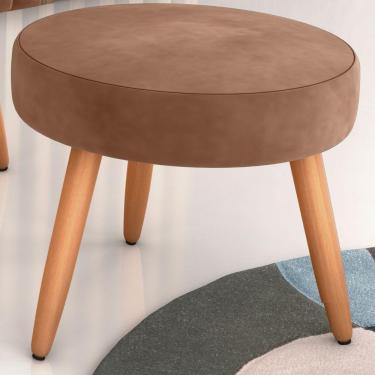 Imagem de Puff Redondo Para Sala Sueli Veludo Ferrugem