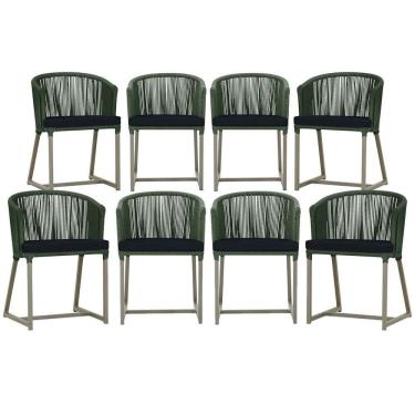 Imagem de 8 Cadeiras De Jantar área Noronha Fendi E12 Trama Original Verde
