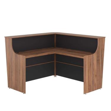 Imagem de Balcao Para Recepção Em L Fever Noce Preto