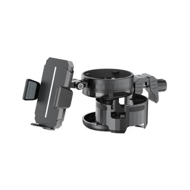 Imagem de WalkFeel Suporte de copo para carrinho de bebê com suporte de telefone, suporte de garrafa rotativo de 360° com 2 porta-bebidas, suporte universal 3 em 1 para carrinho de bebê, bicicleta, motocicleta