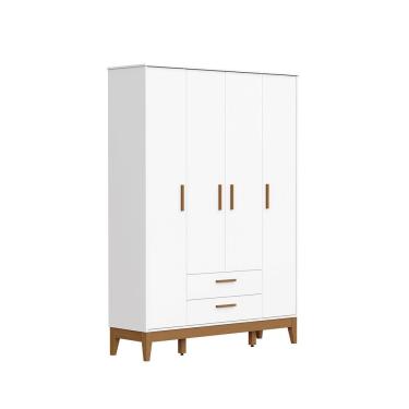 Imagem de Roupeiro Flip 4 Portas 2 Gavetas Branco Fosco
